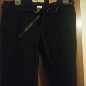 Black pants with a black belt